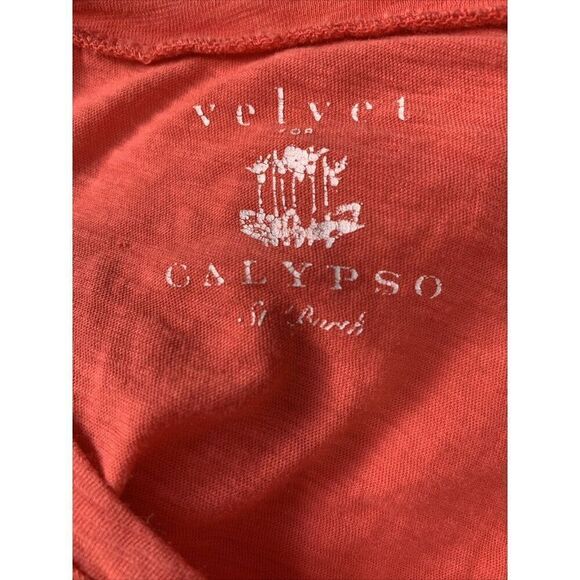 velvet calypso st barth womens coral pink orange tank top p xs small - Picture 4 of 6